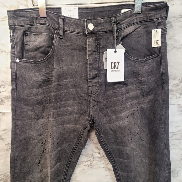 CR7 CRISTIANO RONALDO Mens Gray Jeans T Tapered - Picture 6 of 8